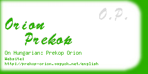 orion prekop business card